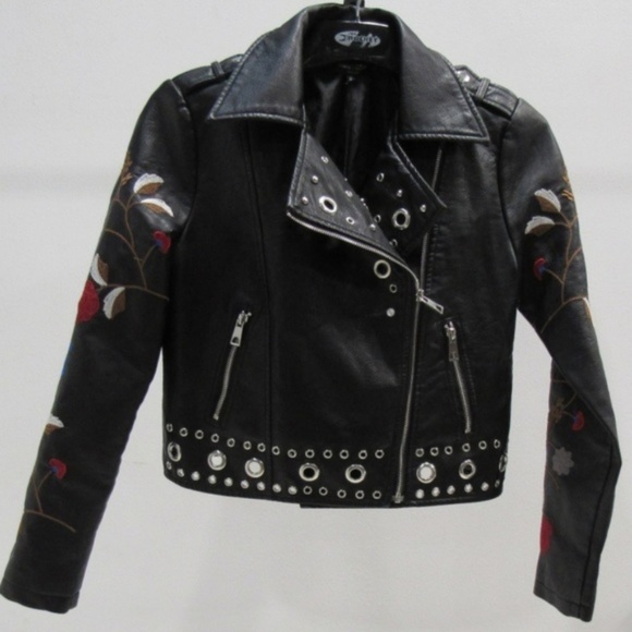 *SOLD* Romeo & Juliet Embroidered Moto Jacket M - Picture 2 of 8
